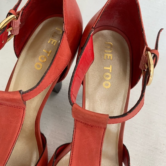 Me Too Danika Red Leather Heels Woman’s 10M - Picture 5 of 7